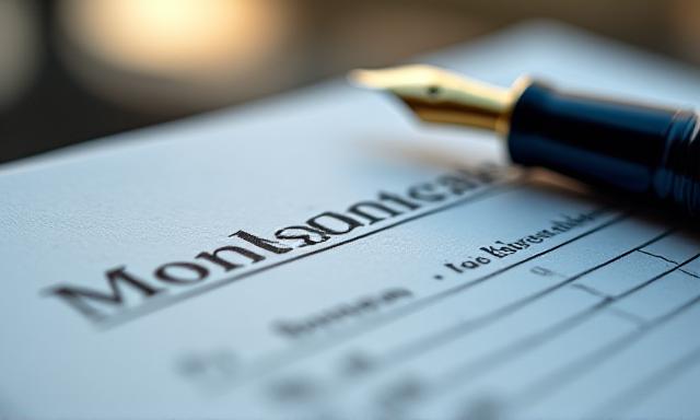 A secure legal document representing financial agreement