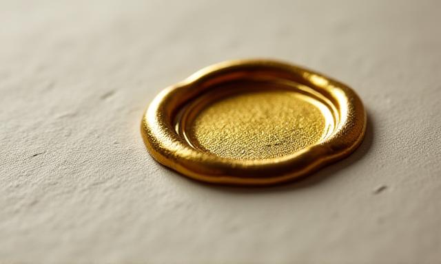 Close up of a wax seal and parchment paper representing legal security